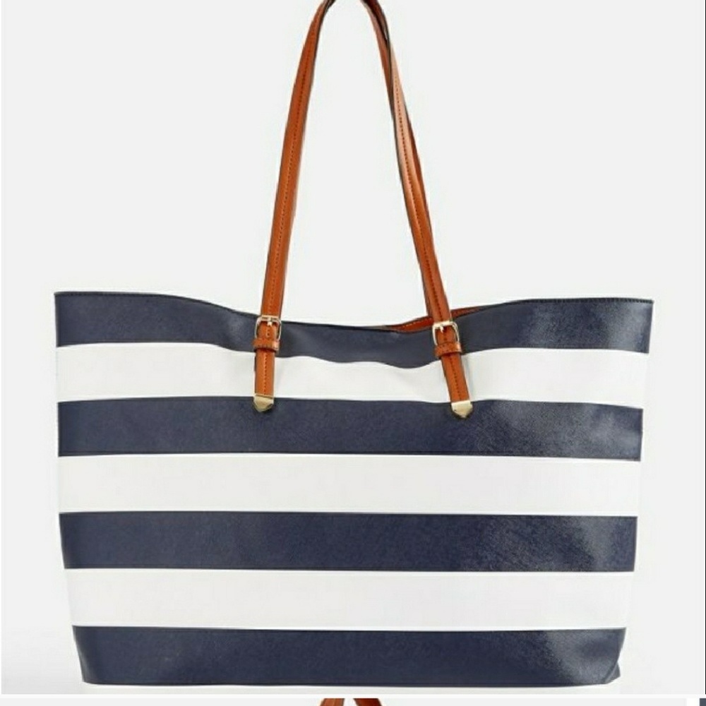 Stripe weekender and tote bundle